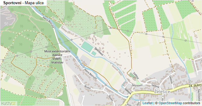 Sportovní - mapa ulice