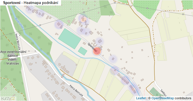 Sportovní - mapa podnikání