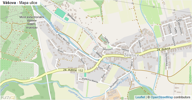 Vášova - mapa ulice