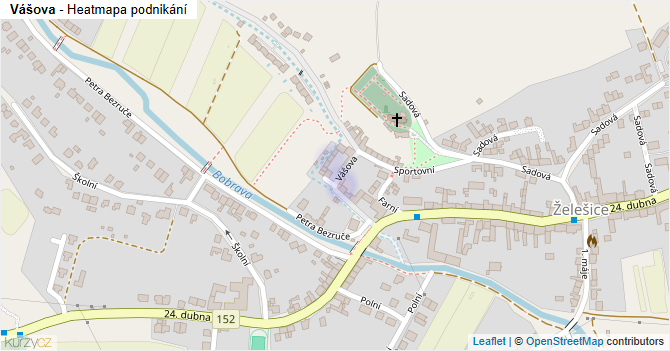Vášova - mapa podnikání