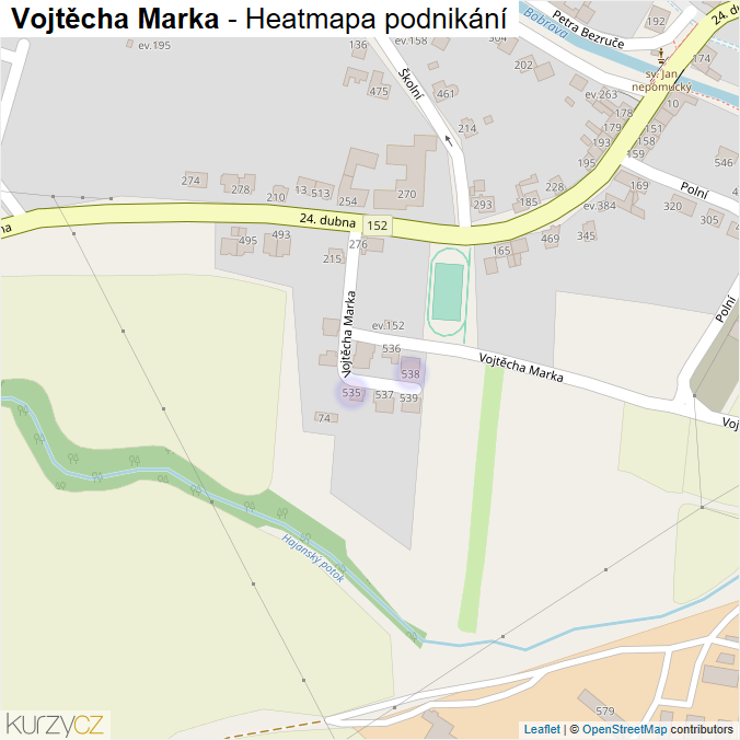 Mapa Vojtěcha Marka - Firmy v ulici.