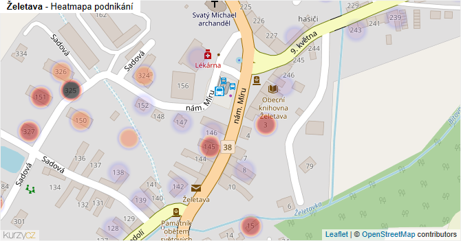 Želetava - mapa podnikání