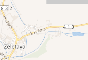 9. května v obci Želetava - mapa ulice