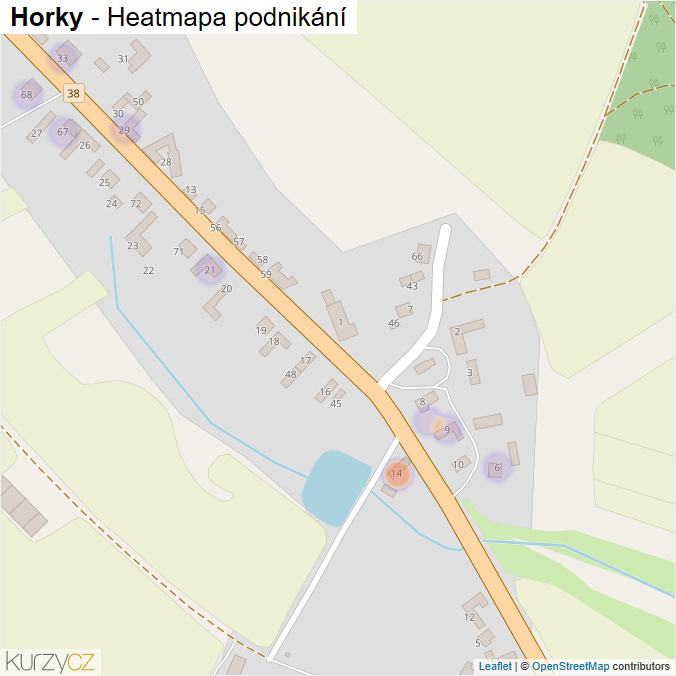 Mapa Horky - Firmy v části obce.