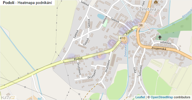 Podolí - mapa podnikání
