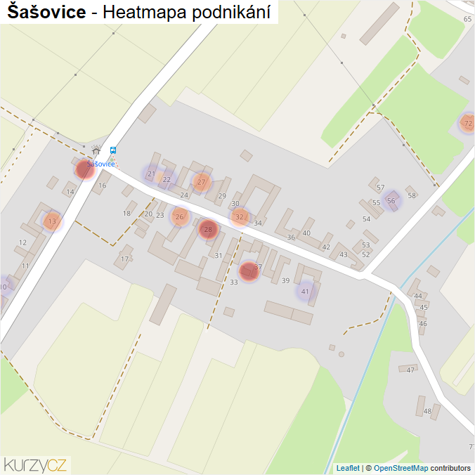Mapa Šašovice - Firmy v části obce.