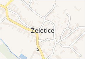 Želetice v obci Želetice - mapa části obce