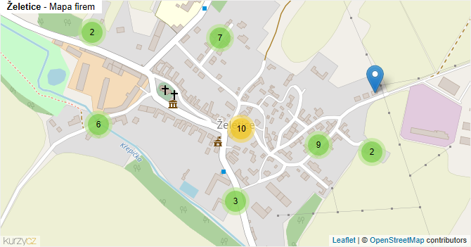 Želetice - mapa firem