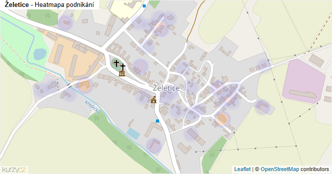 Želetice - mapa podnikání