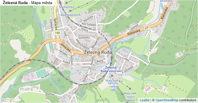 Železná Ruda - mapa města
