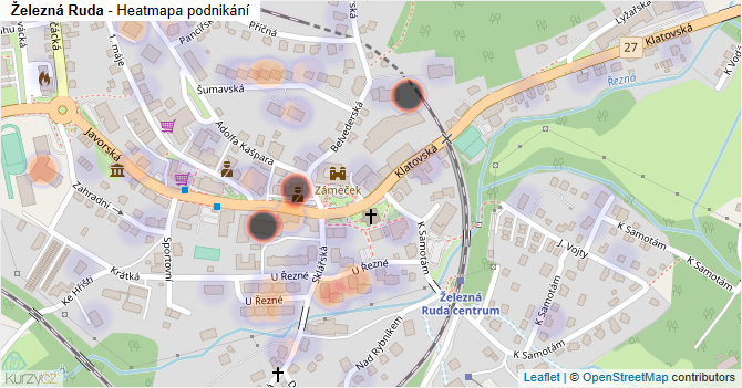 Železná Ruda - mapa podnikání
