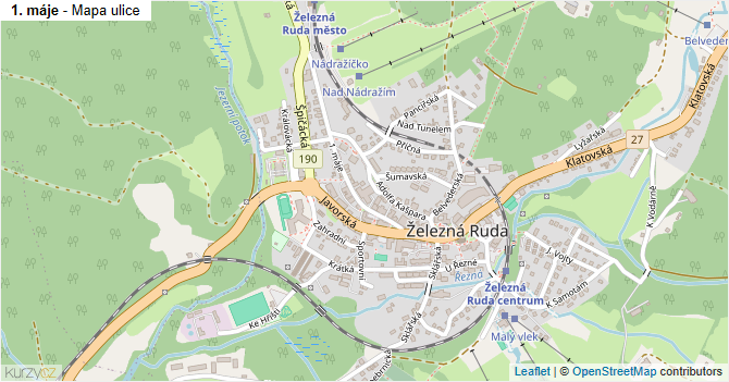 1. máje - mapa ulice