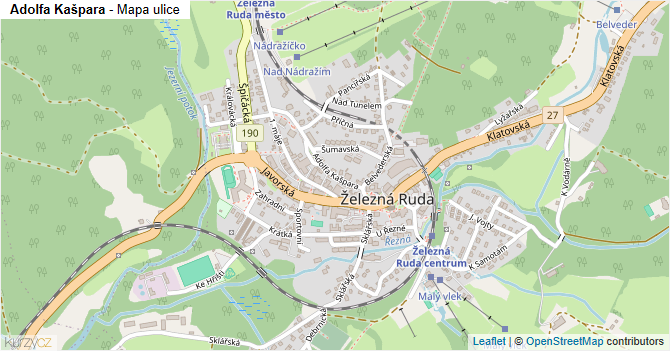 Adolfa Kašpara - mapa ulice