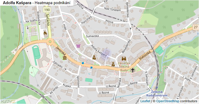 Adolfa Kašpara - mapa podnikání