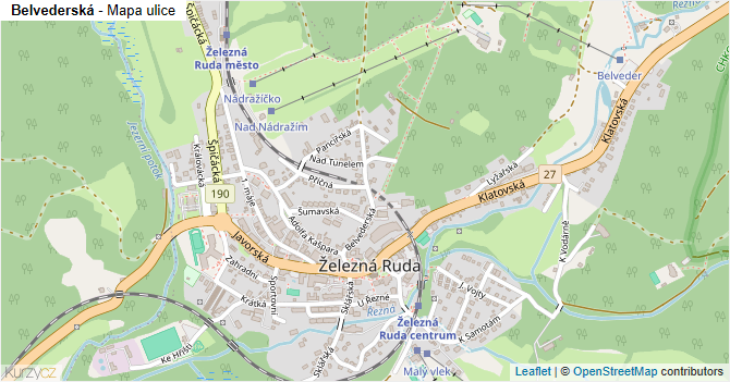 Belvederská - mapa ulice