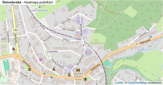 Belvederská - mapa podnikání