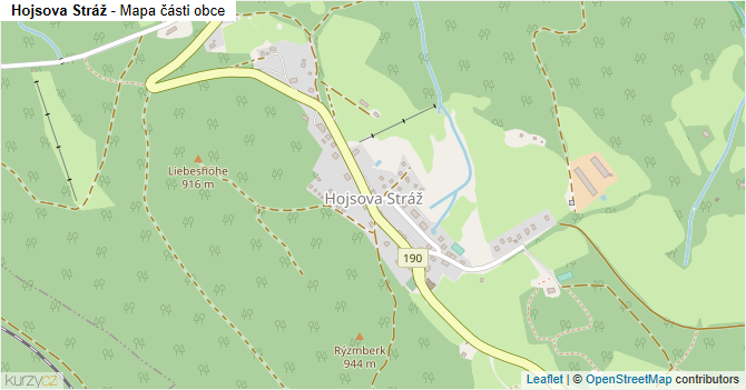Hojsova Stráž - mapa části obce