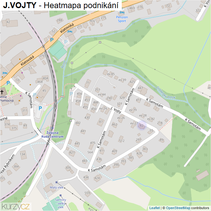 Mapa J.VOJTY - Firmy v ulici.