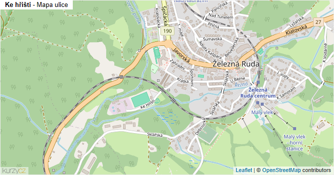 Ke hřišti - mapa ulice