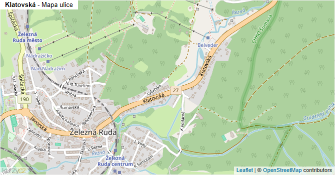Klatovská - mapa ulice
