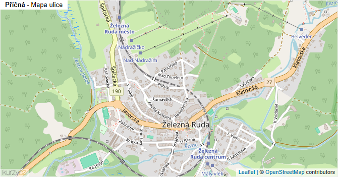 Příčná - mapa ulice