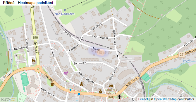 Příčná - mapa podnikání
