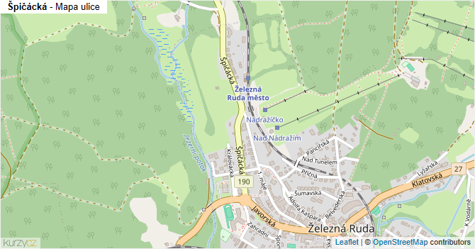 Špičácká - mapa ulice
