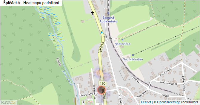 Špičácká - mapa podnikání