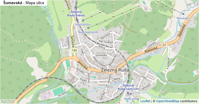 Šumavská - mapa ulice
