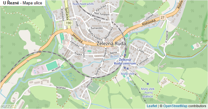 U Řezné - mapa ulice