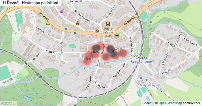 U Řezné - mapa podnikání