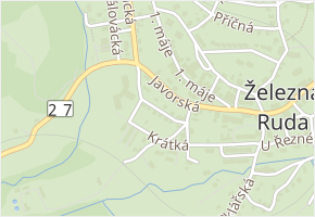 Zahradní v obci Železná Ruda - mapa ulice