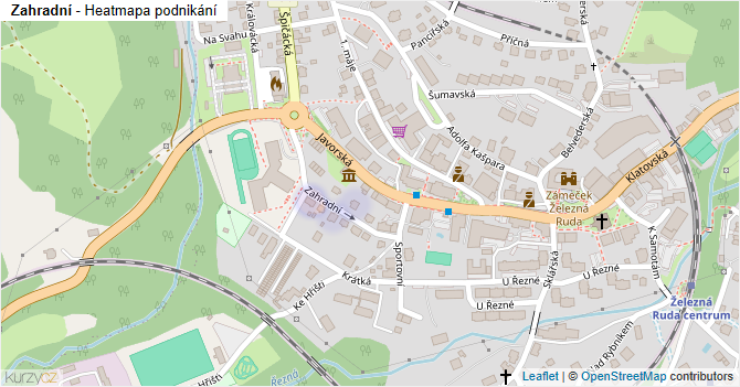 Zahradní - mapa podnikání