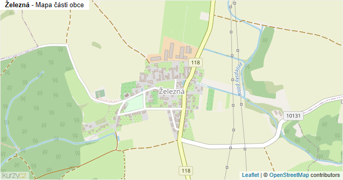 Železná - mapa části obce