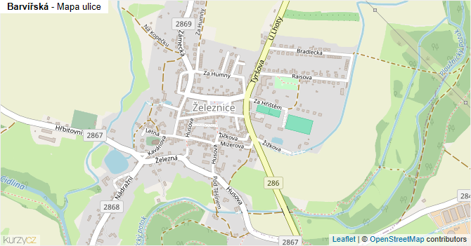 Barvířská - mapa ulice