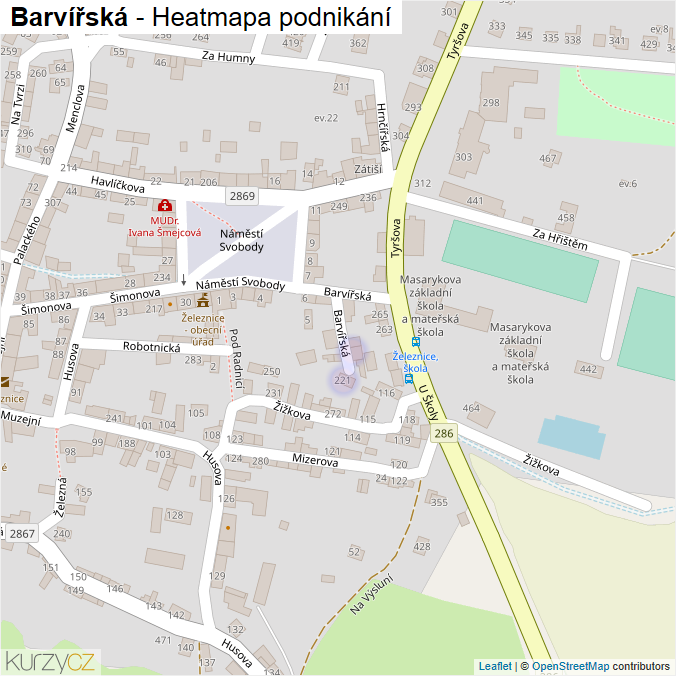 Mapa Barvířská - Firmy v ulici.