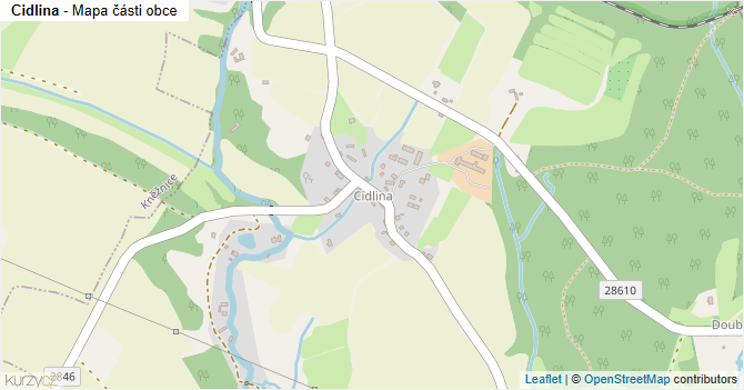 Cidlina - mapa části obce