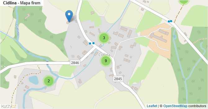 Cidlina - mapa firem