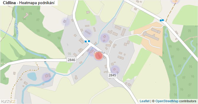 Cidlina - mapa podnikání