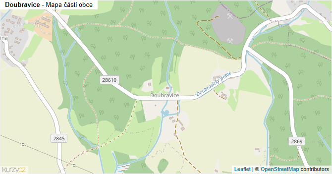 Doubravice - mapa části obce