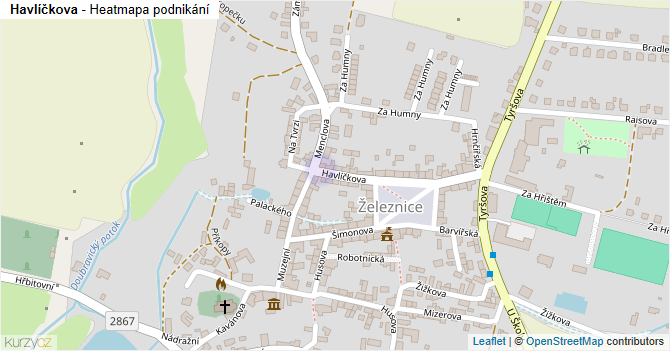 Havlíčkova - mapa podnikání
