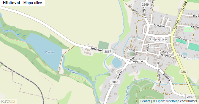 Hřbitovní - mapa ulice