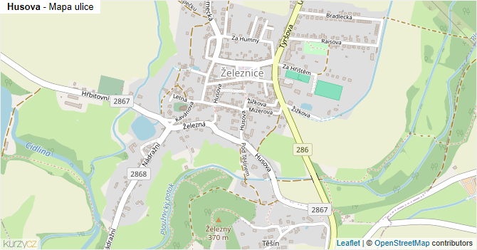 Husova - mapa ulice