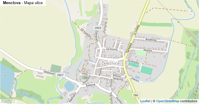 Menclova - mapa ulice