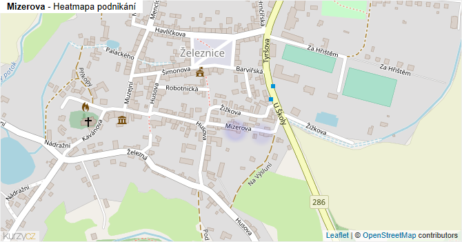 Mizerova - mapa podnikání