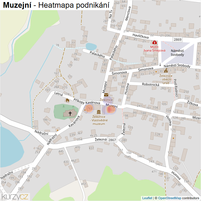Mapa Muzejní - Firmy v ulici.