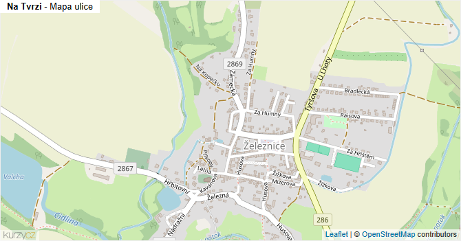 Na Tvrzi - mapa ulice