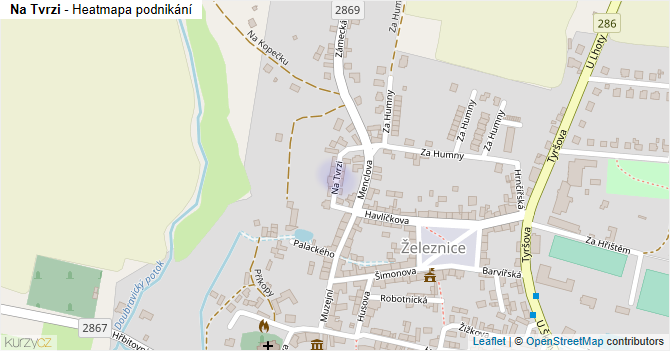 Na Tvrzi - mapa podnikání