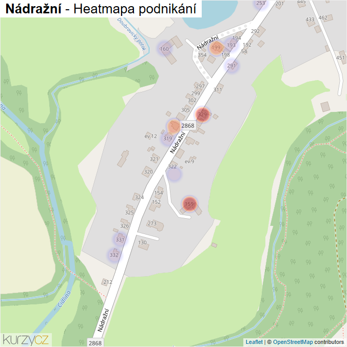 Mapa Nádražní - Firmy v ulici.