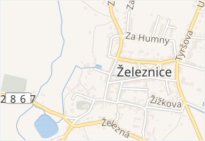 Palackého v obci Železnice - mapa ulice